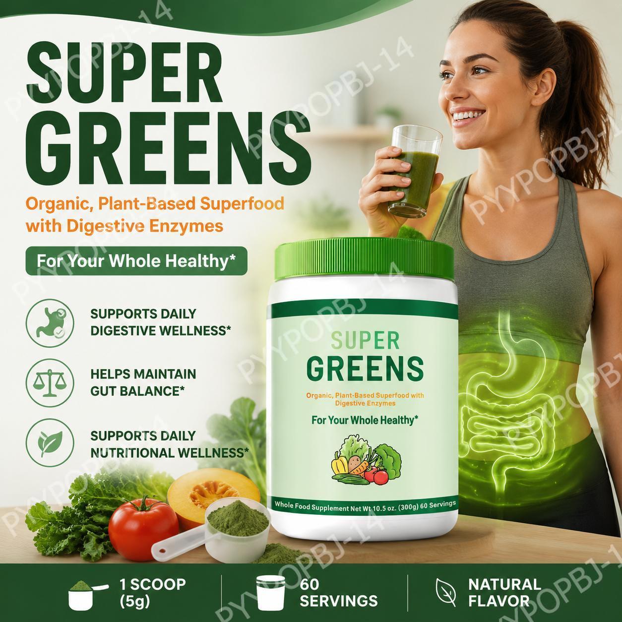 Super Greens Poeder Biologisch - Digestive Enzyme Blend recensie en prijs